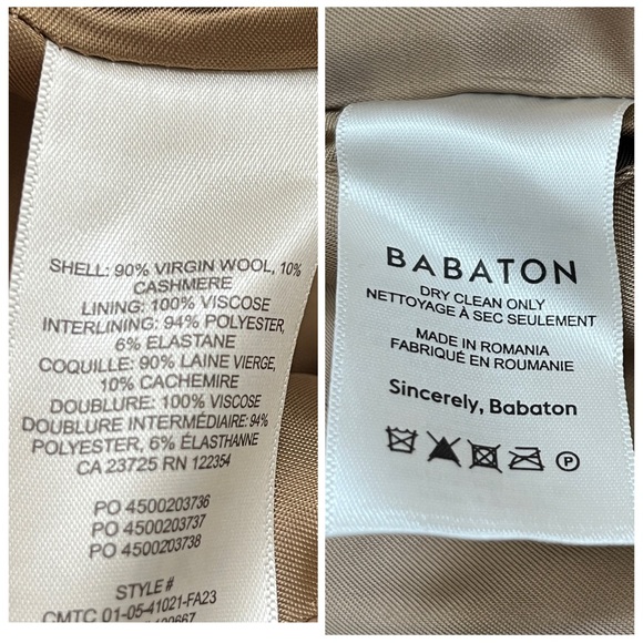 ARITZIA Babaton Figure Coat Classic Camel XXS NEW - Picture 11 of 13